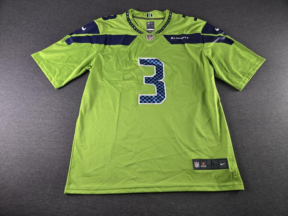 Seattle Seahawks Jersey Mens Large Green NFL Football Russell Wilson Nike
